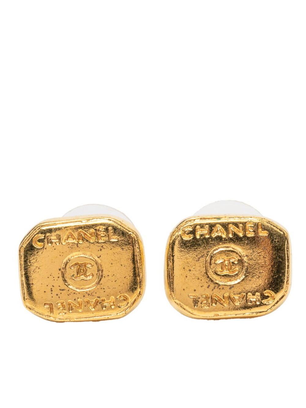 Chanel Cc Logo Stud Earrings Metal #299321C63B